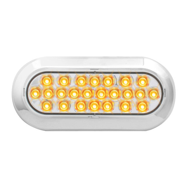 76516 Pearl Series Continuous Oval LED Strobe Light, Amber/Clear Light Gray