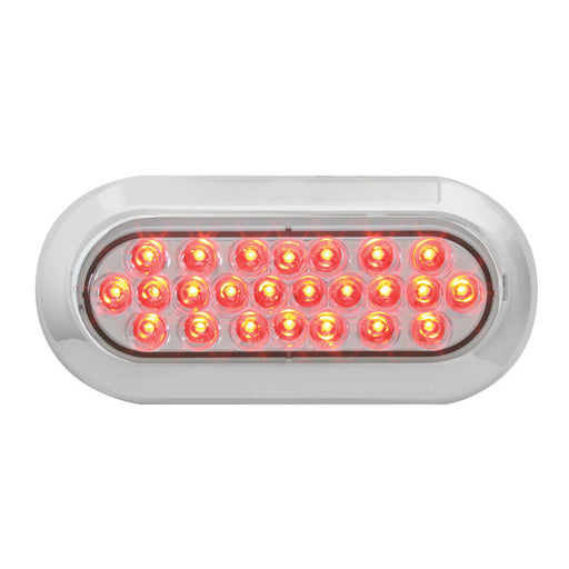 76518 Pearl Series Continuous Oval LED Strobe Light, Red/Clear Gray