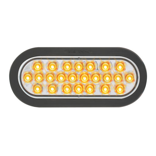 76521 Pearl Series Continuous Oval LED Strobe Light, Amber/Clear Light Gray