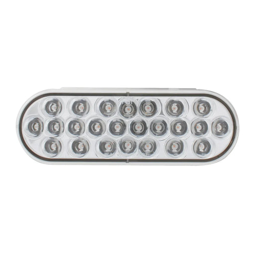 Light Gray 76471 #1 OVAL PEARL AMBER/CLEAR 24 LED STROBE LIGHT, 9~36V 2"X6" STROBE