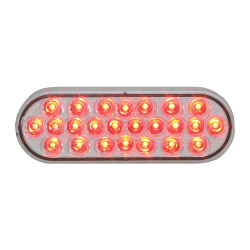 76528 Pearl Series Continuous Oval LED Strobe Light, Red/Clear Tan