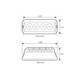 76534 Medium Rectangular 4 LED Strobe Light w/ Aluminum Base, White/Clear White Smoke
