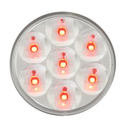 76588 Pearl Series  2-1/2" Low Profile Dual function LED Lights, Red/Clear Light Gray