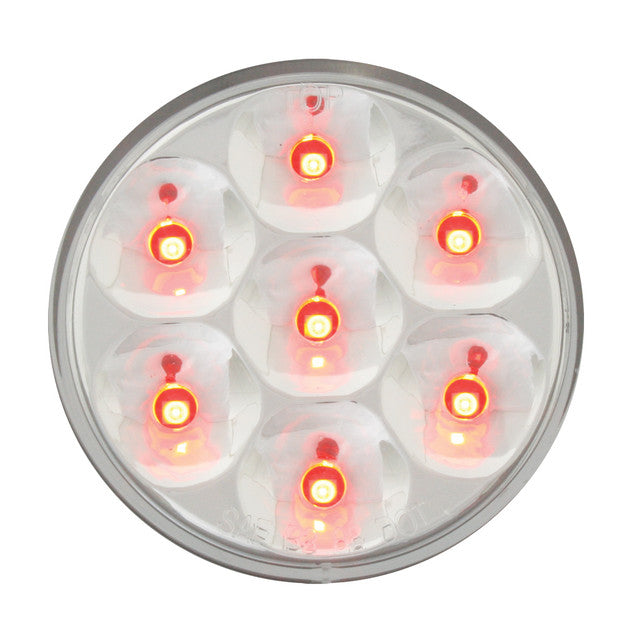 76588 Pearl Series  2-1/2" Low Profile Dual function LED Lights, Red/Clear Light Gray