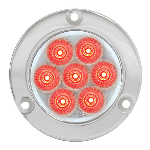 76653 Spyder Series 2" LED Light, Red/Clear Light Gray