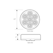 76660BP 2.5" LOW PROFILE SPYDER AMBER 7 LED MARKER LIGHT, AMBER LENS 2.5" led light Light Gray
