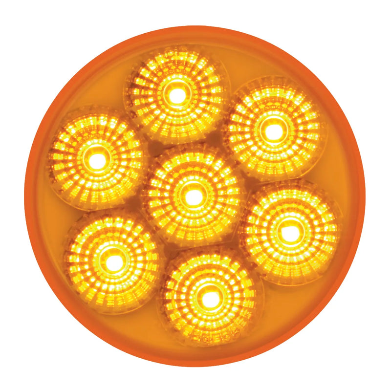 76660BP 2.5" LOW PROFILE SPYDER AMBER 7 LED MARKER LIGHT, AMBER LENS 2.5" led light Chocolate