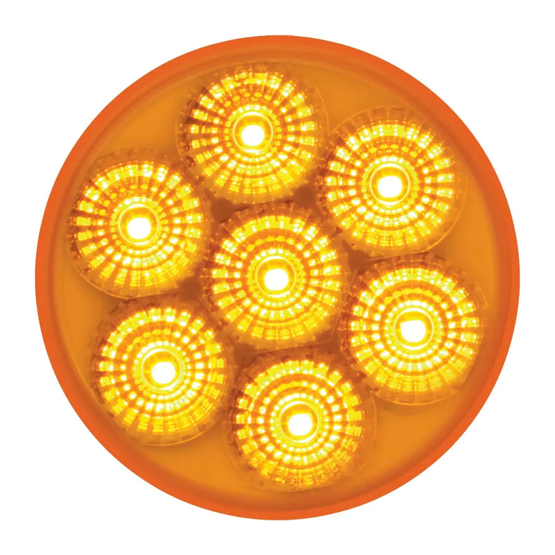 76665 2.5" LOW PROFILE SPYDER AMBER/ AMBER 7 LED DUAL/3WIRES LIGHT 2.5" led light Chocolate