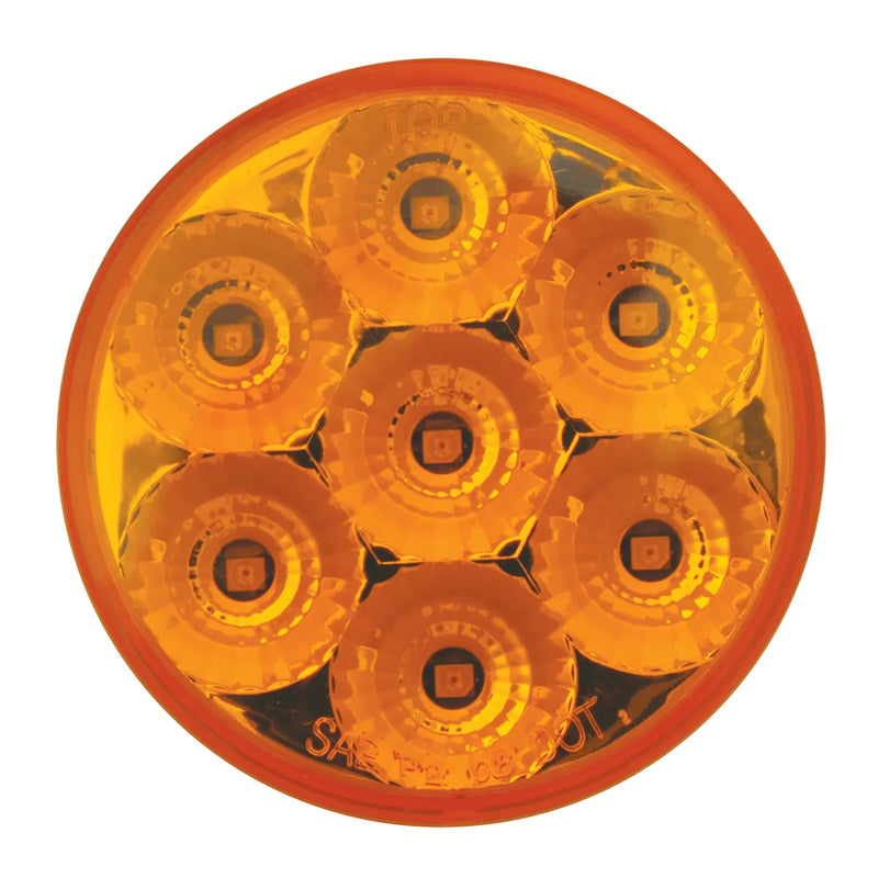 76660BP 2.5" LOW PROFILE SPYDER AMBER 7 LED MARKER LIGHT, AMBER LENS 2.5" led light Chocolate