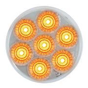 76661BP 2.5" LOW PROFILE SPYDER AMBER 7 LED MARKER LIGHT, CLEAR LENS 2.5" led light Dark Salmon