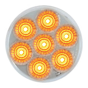 76666 2.5" LOW PROFILE SPYDER AMBER/ CLEAR 7 LED DUAL/3WIRES LIGHT 2.5" led light Dark Salmon