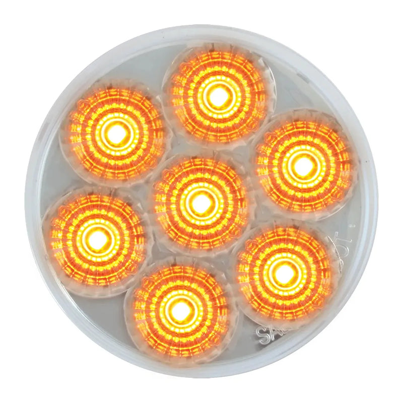 76666 2.5" LOW PROFILE SPYDER AMBER/ CLEAR 7 LED DUAL/3WIRES LIGHT 2.5" led light Dark Salmon