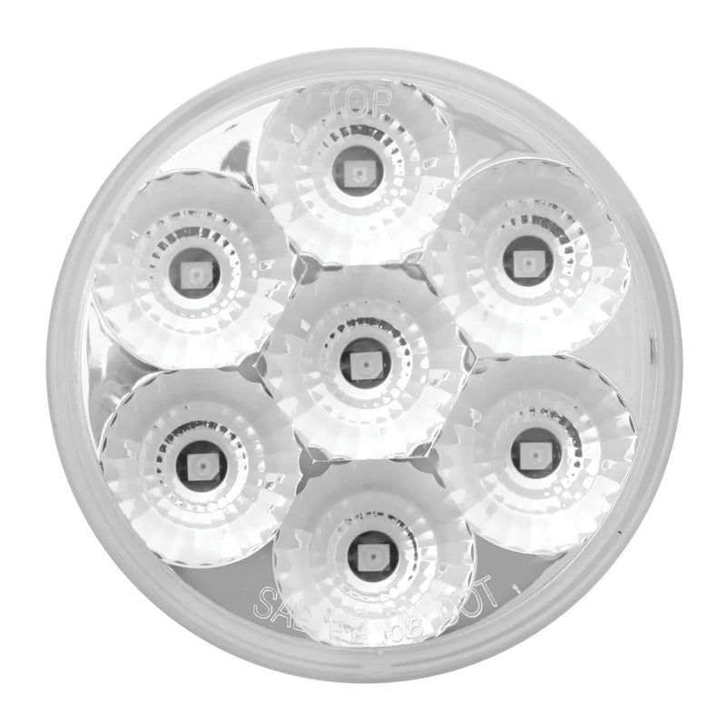 76661BP 2.5" LOW PROFILE SPYDER AMBER 7 LED MARKER LIGHT, CLEAR LENS 2.5" led light Light Gray