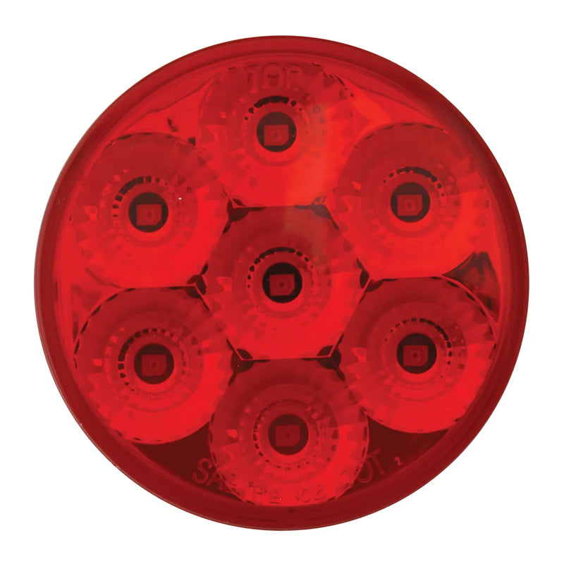 76662BP 2.5" LOW PROFILE SPYDER RED 7 LED MARKER LIGHT, RED LENS 2.5" led light Firebrick