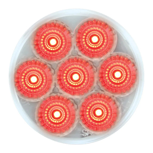 Light Coral 76668 2.5" LOW PROFILE SPYDER RED/ CLEAR 7 LED DUAL/3WIRES LIGHT 2.5" led light