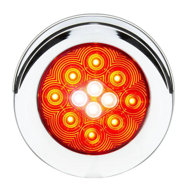 76717 Combo Series 4" Combo LED Flange Mount Light w/ Twist-on Bezel, Red/White/Clear White Smoke