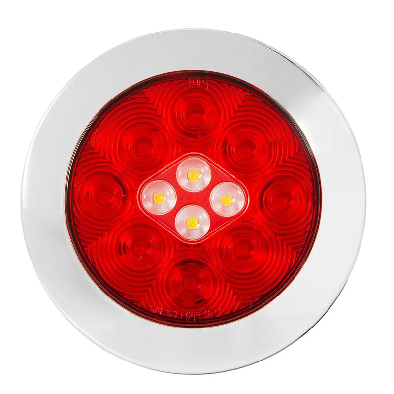 76719 Combo Series 4" Combo LED Flange Mount Light w/ Twist-on Bezel, Red/White/Clear Firebrick