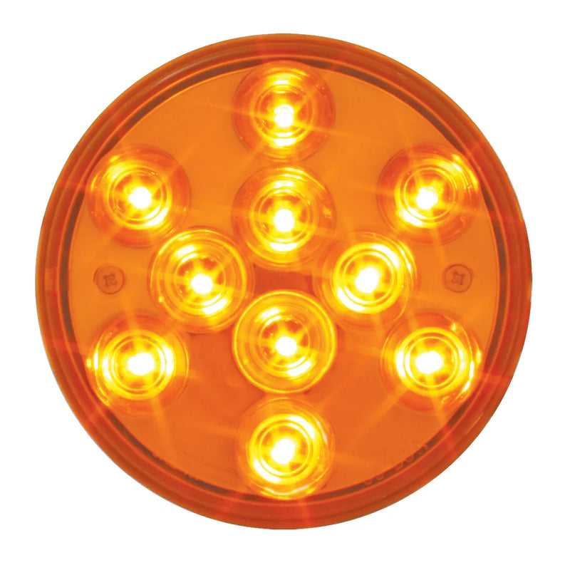 76840 Mega 10 Plus Series 4" LED Light, Amber 4" ROUND Chocolate