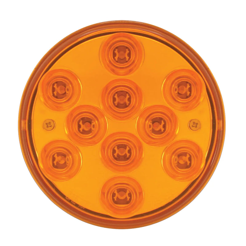 76840 Mega 10 Plus Series 4" LED Light, Amber 4" ROUND Chocolate