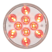 76843 Mega 10 Plus Series 4" LED Light, Red/Clear 4" ROUND Thistle