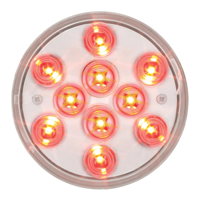 76843 Mega 10 Plus Series 4" LED Light, Red/Clear 4" ROUND Thistle