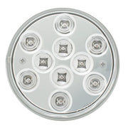 76841 Mega 10 Plus Series 4" LED Light, Amber/Clear 4" ROUND Light Gray