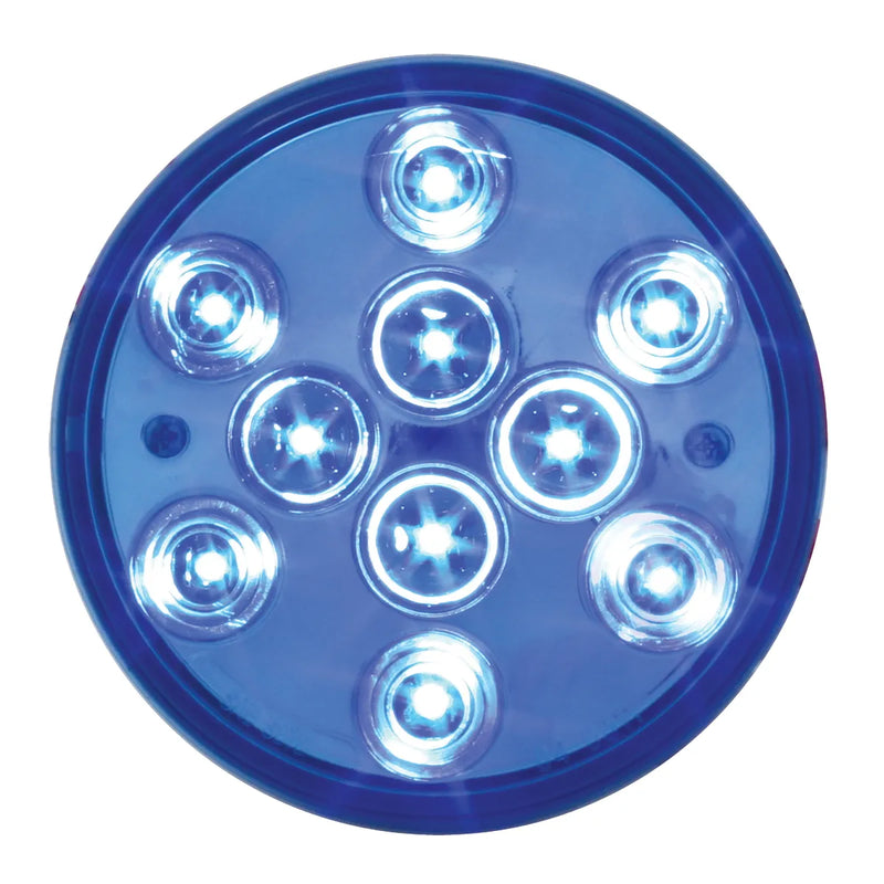 76848 Mega 10 Plus Series 4" LED Light, Blue 4" ROUND Steel Blue