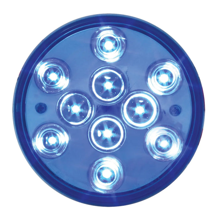 Steel Blue 4" MEGA 10 PLUS BLUE 10 LED SEALED LIGHT 4" ROUND