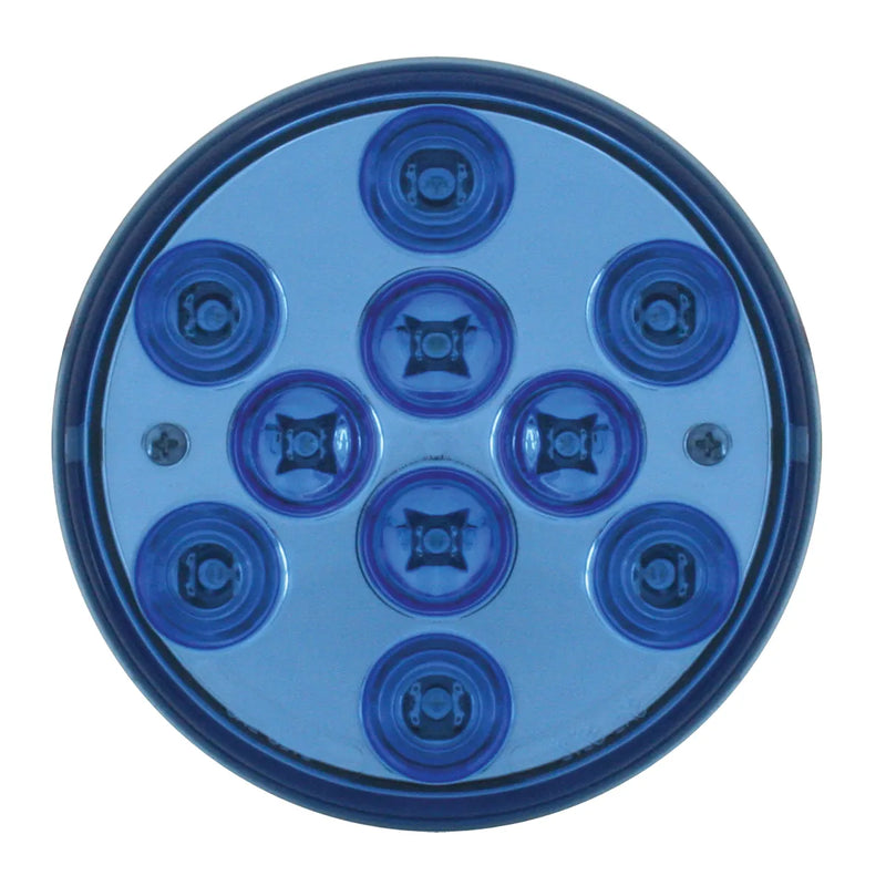 76848 Mega 10 Plus Series 4" LED Light, Blue 4" ROUND Steel Blue