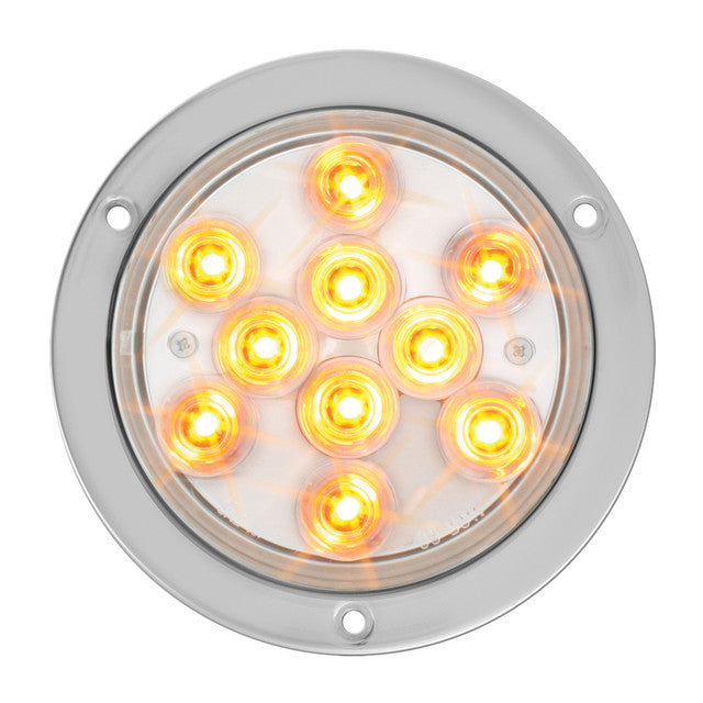 76851 Mega 10 Plus Series 4" LED Light, Amber/Clear Light Gray