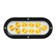 76871 Mega 10 Plus Series Oval LED Light, Amber/Clear Black