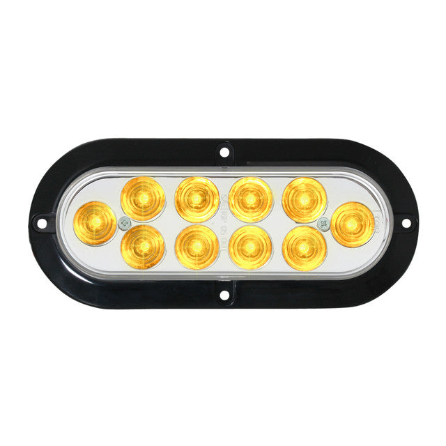 76871 Mega 10 Plus Series Oval LED Light, Amber/Clear Black