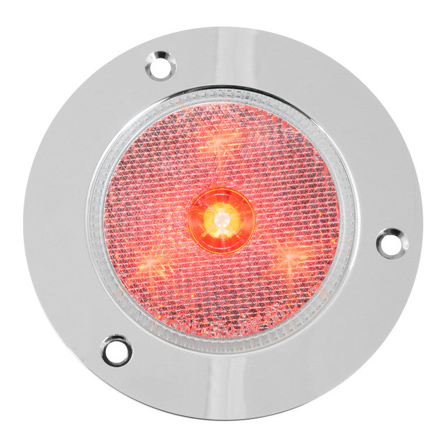 76963 2-1/2" LED Light with Reflector, Red/Clear Gray