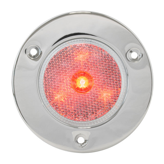 76968 2-1/2" LED Light with Reflector, Red/Clear Gray