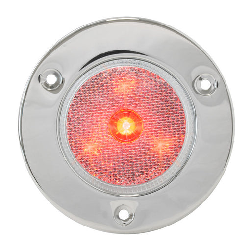76968 2-1/2" LED Light with Reflector, Red/Clear Gray