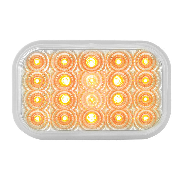 77011 RECT. LOW PROFILE SPYDER AMBER/CLEAR 20-LED LIGHT