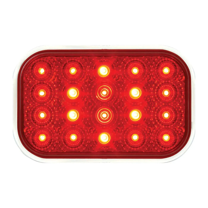 Firebrick RECT. LOW PROFILE SPYDER RED 20 LED LIGHT, RED LENS LED Rectangular Light