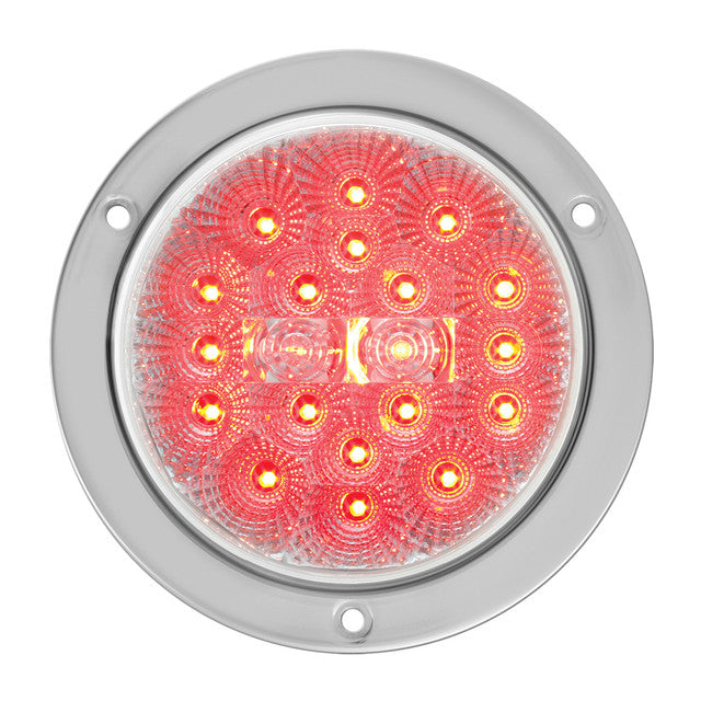 LED SPYDER ROJO/ CLARO DE PERFIL BAJO DE 4" CON LLANTA SS Y COLA