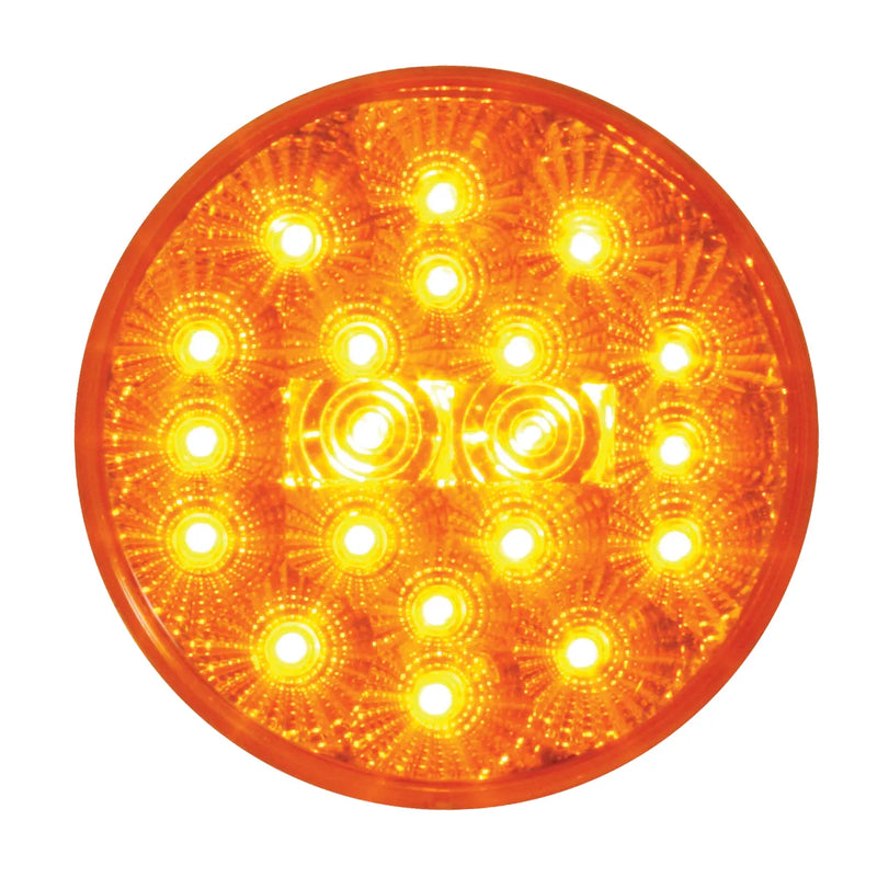 77090 4" LOW PROFILE SPYDER AMBER 20-LED LIGHT, AMBER LENS 4" ROUND Chocolate