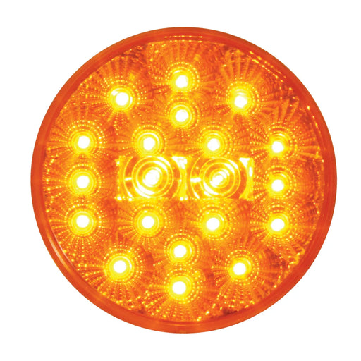 Chocolate 4" LOW PROFILE SPYDER AMBER 20-LED LIGHT, AMBER LENS 4" ROUND