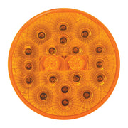 #77090bp  4" LOW PROFILE SPYDER AMBER 20 LED LIGHT, AMBER LENS 4" ROUND Chocolate