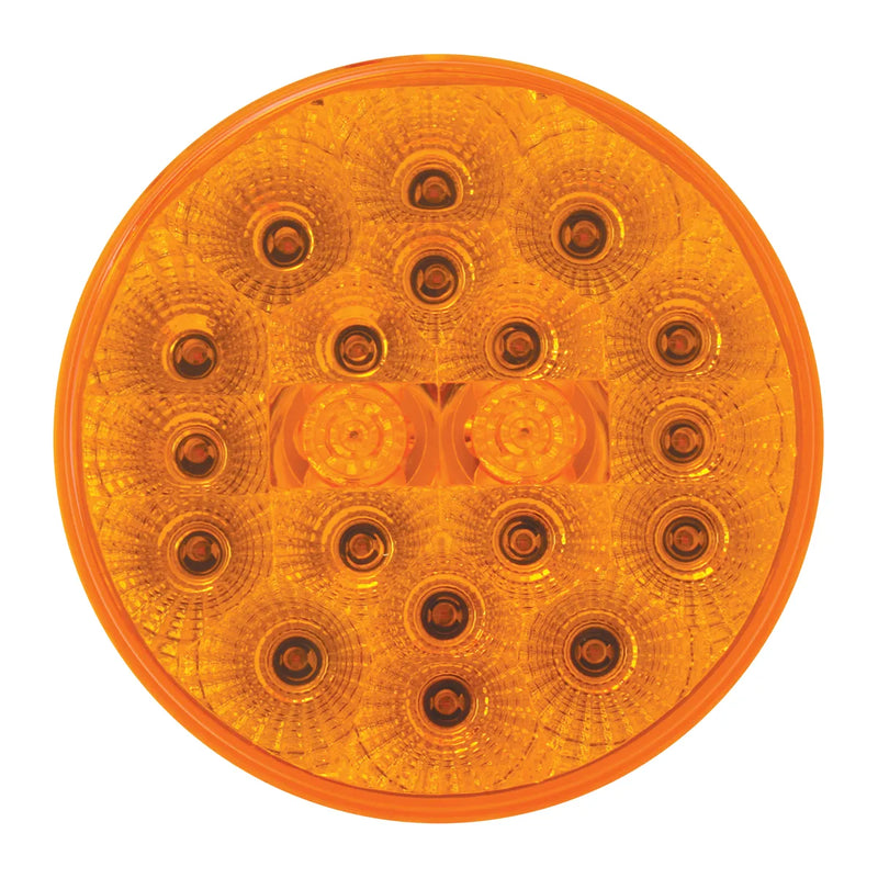 #77090bp  4" LOW PROFILE SPYDER AMBER 20 LED LIGHT, AMBER LENS 4" ROUND Chocolate