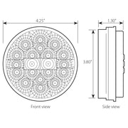 4" LOW PROFILE SPYDER WHITE 20-LED BACK-UP LIGHT W/PLUG 4" ROUND White Smoke