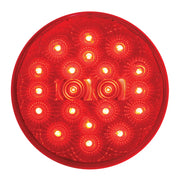 77093 4" LOW PROFILE SPYDER RED 20-LED LIGHT W/ PLUG, RED LENS 4" ROUND Firebrick