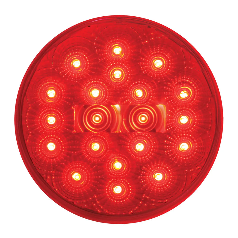 77093 4" LOW PROFILE SPYDER RED 20-LED LIGHT W/ PLUG, RED LENS 4" ROUND Firebrick