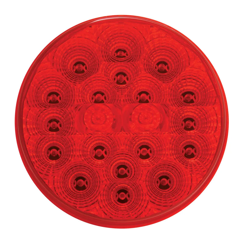 77093BP 4" LOW PROFILE SPYDER RED 20 LED LIGHT, RED LENS 4" ROUND Firebrick