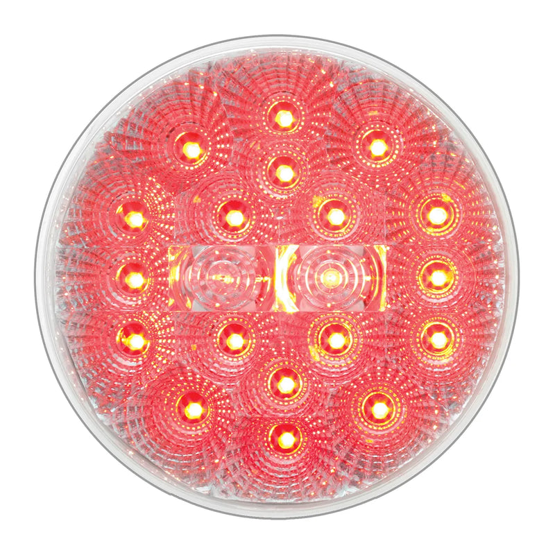 #77094bp   4" LOW PROFILE SPYDER RED 20 LED LIGHT, CLEAR LENS 4" ROUND Light Coral