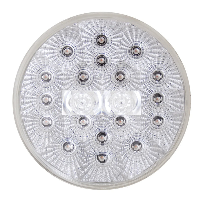 Light Gray 4" LOW PROFILE SPYDER RED 20 LED LIGHT, CLEAR LENS 4" ROUND