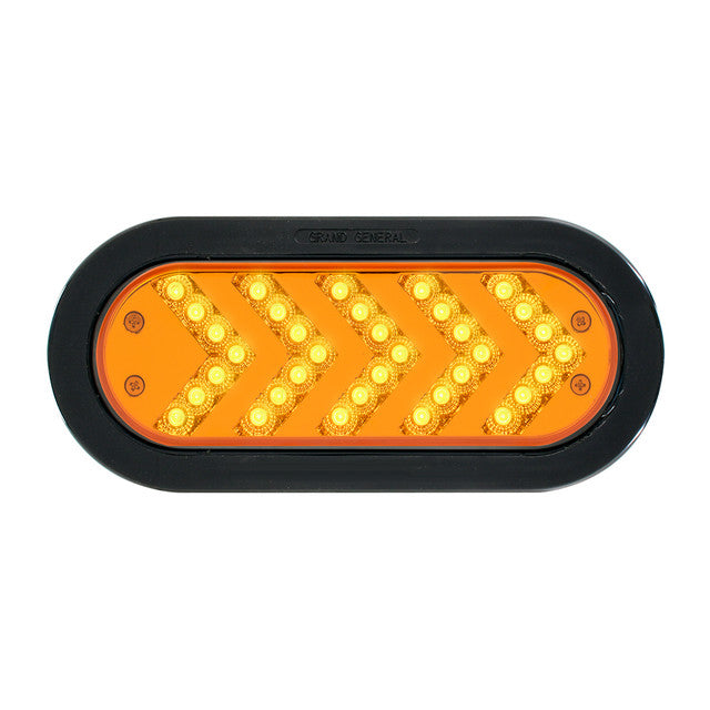 77120 OVAL AMBER/AMBER ARROW 35-LED LIGHT W/GROMMET & PIGTAIL