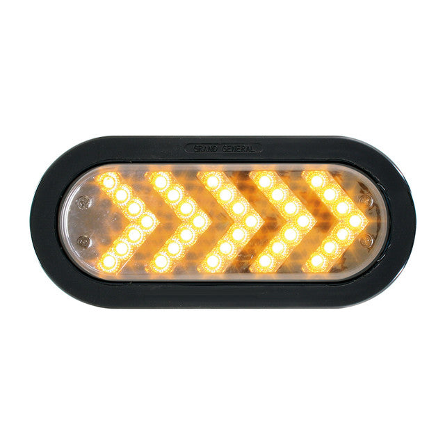 77121 OVAL AMBER/CLEAR ARROW LED LIGHT W/GROMMET & PIGTAIL